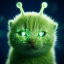 Alien Green Cat